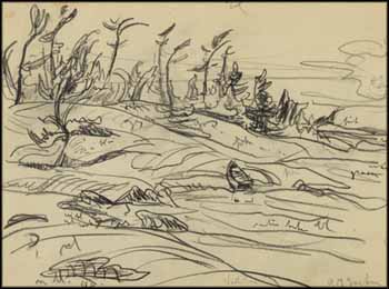 North Pine / Landscape (verso) by Alexander Young (A.Y.) Jackson