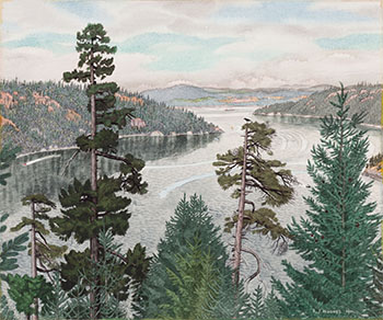 View from Malahat Drive par Edward John (E.J.) Hughes