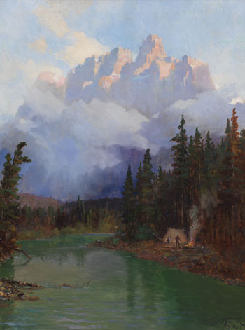 Morning Campfire Below Castle Mountain by Frederic Marlett Bell-Smith