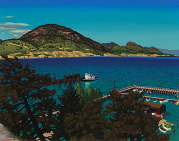 Okanagan Lake at Penticton par Edward John (E.J.) Hughes