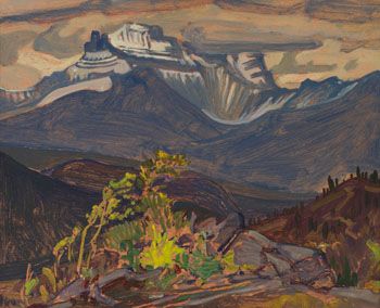 Distant Mountain from Divide Near Hector, BC by James Edward Hervey (J.E.H.) MacDonald