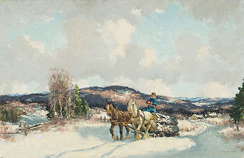 Hauling Logs, Winter par Frederick Simpson Coburn