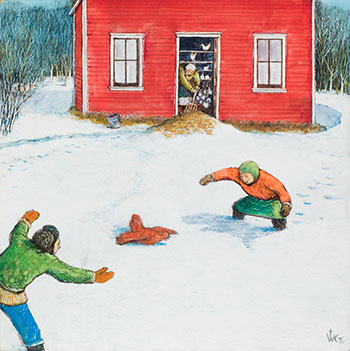 Chasing a Chicken by William Kurelek