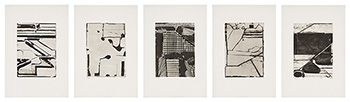 Five Aquatints with Drypoint (#1, #2, #3, #4, #5) by Richard Diebenkorn