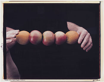 Still Life with 2 Oranges & 3 Apples in Tension by Iain Baxter