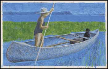 Study for Woman, Dog & Canoe par Alexander Colville