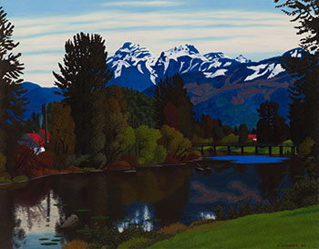 The Chilliwack River at Hope, BC par Edward John (E.J.) Hughes