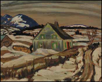 French Canadian Farm, Les Éboulements / Quebec Village (verso) par Alexander Young (A.Y.) Jackson