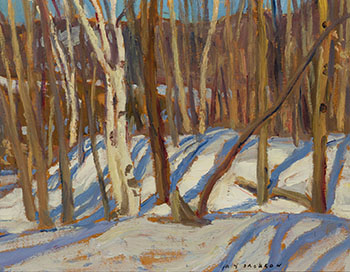 Birches in Winter / Quebec in Winter (verso) by Alexander Young (A.Y.) Jackson