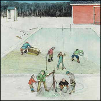 Rink Making by William Kurelek