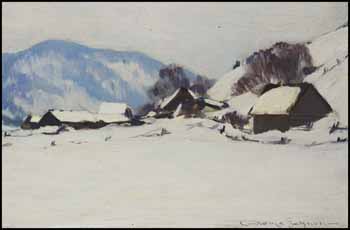 Ferme en hiver par Clarence Alphonse Gagnon