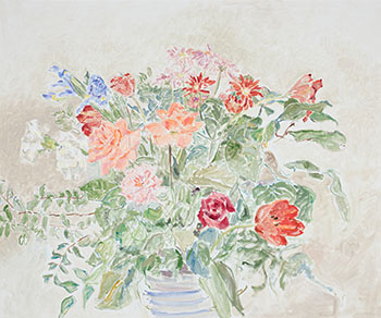 Green Table Series: Roses, Tulips and Mums par Dorothy Knowles