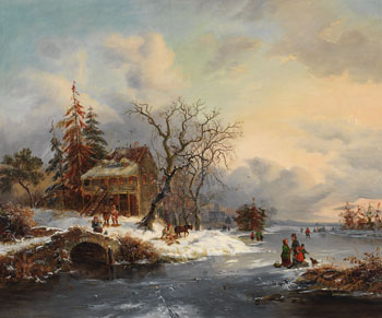 Skating on the Pond par Cornelius David Krieghoff