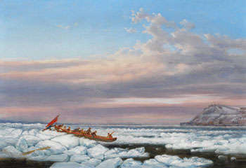 Hauling the Royal Mail Across the Ice on the St. Lawrence, Quebec par Cornelius David Krieghoff