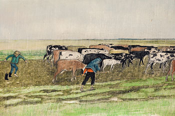 Into Each Cow's Life Some Rain Must Fall by William Kurelek