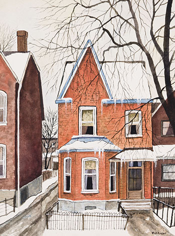 Red House with Blue, Euclid Ave. by John Kasyn