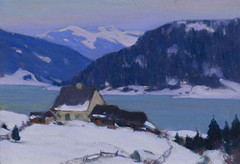 Lac de Charlevoix au crépuscule par Clarence Alphonse Gagnon