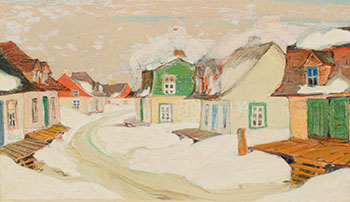 Village Street in Winter par Clarence Alphonse Gagnon