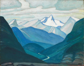 Yoho Valley and Isolation Peak / Mountain Sketch XLV par Lawren Stewart Harris