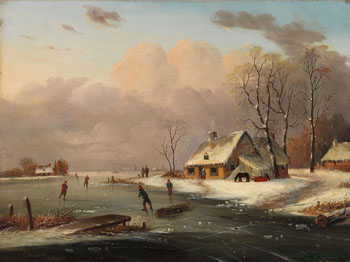 Skating in Winter par Cornelius David Krieghoff