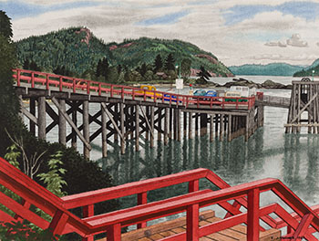 Vesuvius Wharf, Salt Spring Island by Edward John (E.J.) Hughes
