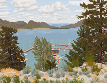 Above the Yacht Club, Penticton, BC par Edward John (E.J.) Hughes