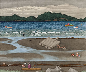 Low Tide, Qualicum Beach by Edward John (E.J.) Hughes