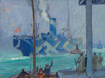 The Departure of the Troop Ship, Halifax par Arthur Lismer