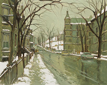 Pine Avenue, Montreal, coin de rue de l'Université, Hôpital Royal Victoria by John Geoffrey Caruthers Little