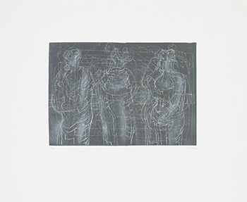 Three Cloaked Figures II par Henry  Moore