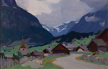 Village de Vallorcine (Haute-Savoie) France by Clarence Alphonse Gagnon