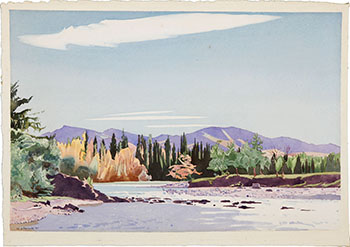 Bow River in Fall by Walter Joseph (W.J.) Phillips