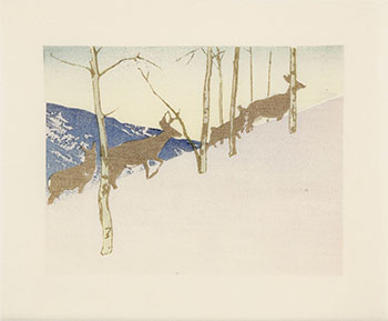 Deer on Hillside by Walter Joseph (W.J.) Phillips