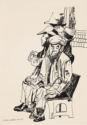 Men sitting on Bench par Maxwell Bennett Bates