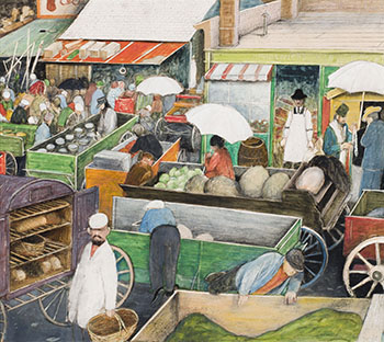 Old Dufferin Street Market, Winnipeg by William Kurelek