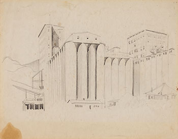 Grain Elevators - Vancouver by Frederick Horsman Varley