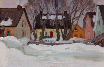 Rue du village de la Baie St. Paul par Clarence Alphonse Gagnon