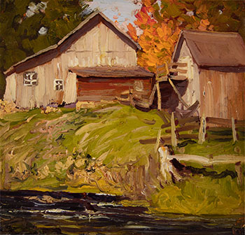 Farm Buildings Near Stream by Lawren Stewart Harris