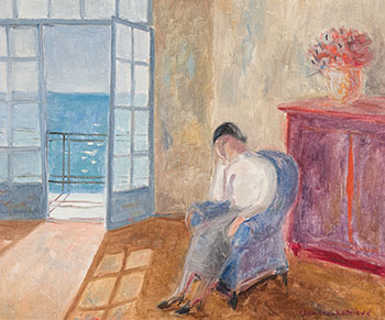 Le fauteuil bleu no. 8, Menton (France) par Jean Paul Lemieux