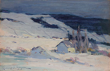 Winter in Laurentian Mountains, Canada by Clarence Alphonse Gagnon