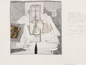 Collage Sketch (Still Life with Mug and Newspapers) by Ivan Kenneth Eyre