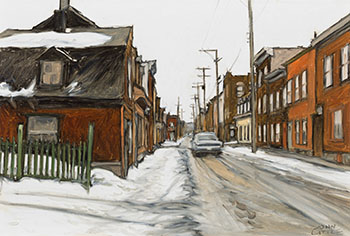 Rue Christophe-Colomb, Québec P.Q., Une journée de mars by John Geoffrey Caruthers Little
