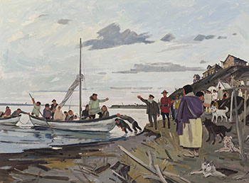 Stefanson Leaving Fort McPherson for Herschel Island, 1906 by Lorne Holland Bouchard