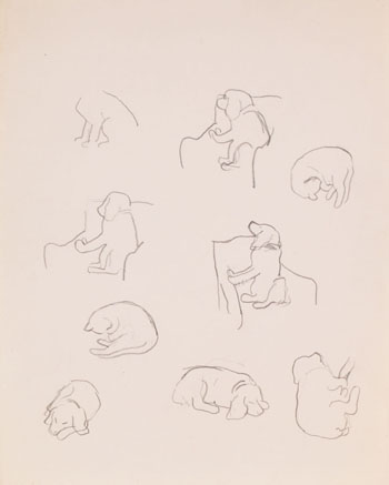 Dog and Cat Studies par William Goodridge Roberts