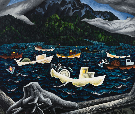 Fishboats, Rivers Inlet par Edward John (E.J.) Hughes