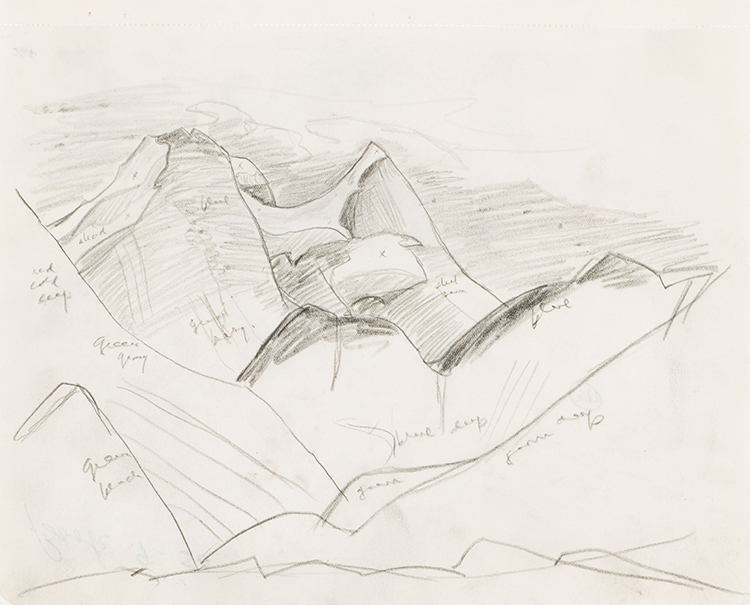 Rocky Mountain Drawing 9 - 50 by Lawren Stewart Harris