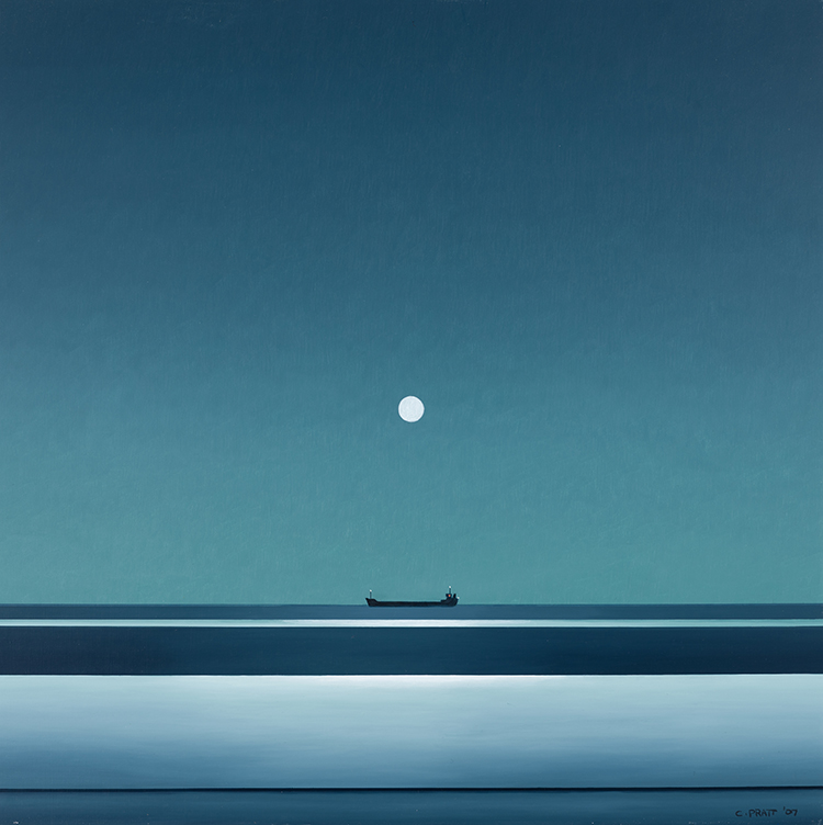 Ice, Moon and Tanker par Christopher Pratt