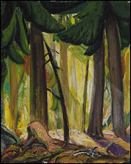 Shafts of Light in the BC Forest par Arthur Lismer