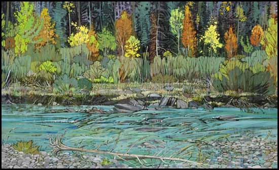 Fall on Baker's Creek, Kananaskis by Edward William (Ted) Godwin