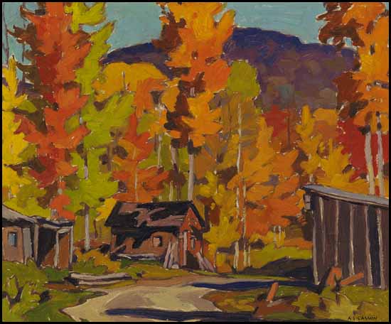 Lumbermen's Shacks, Lake Redstone par Alfred Joseph (A.J.) Casson